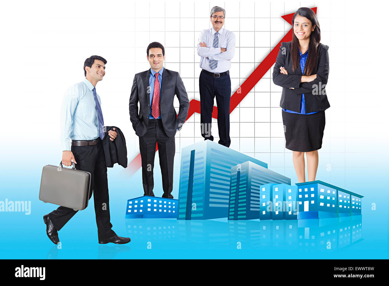 Indian business collega Office Stock Market Foto Stock