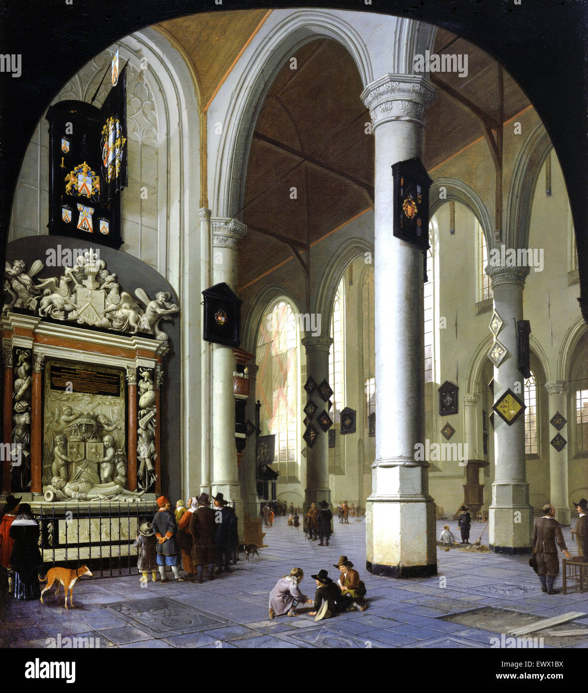 Hendrick van Vliet, la vecchia chiesa di Delft con la tomba di Ammiraglio Tromp 1658 olio su tela. Toledo Museum of Art, Ohio, Stati Uniti d'America. Foto Stock