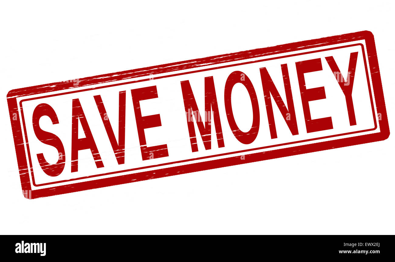 Timbro con testo risparmiare denaro all'interno, illustrazione Foto Stock