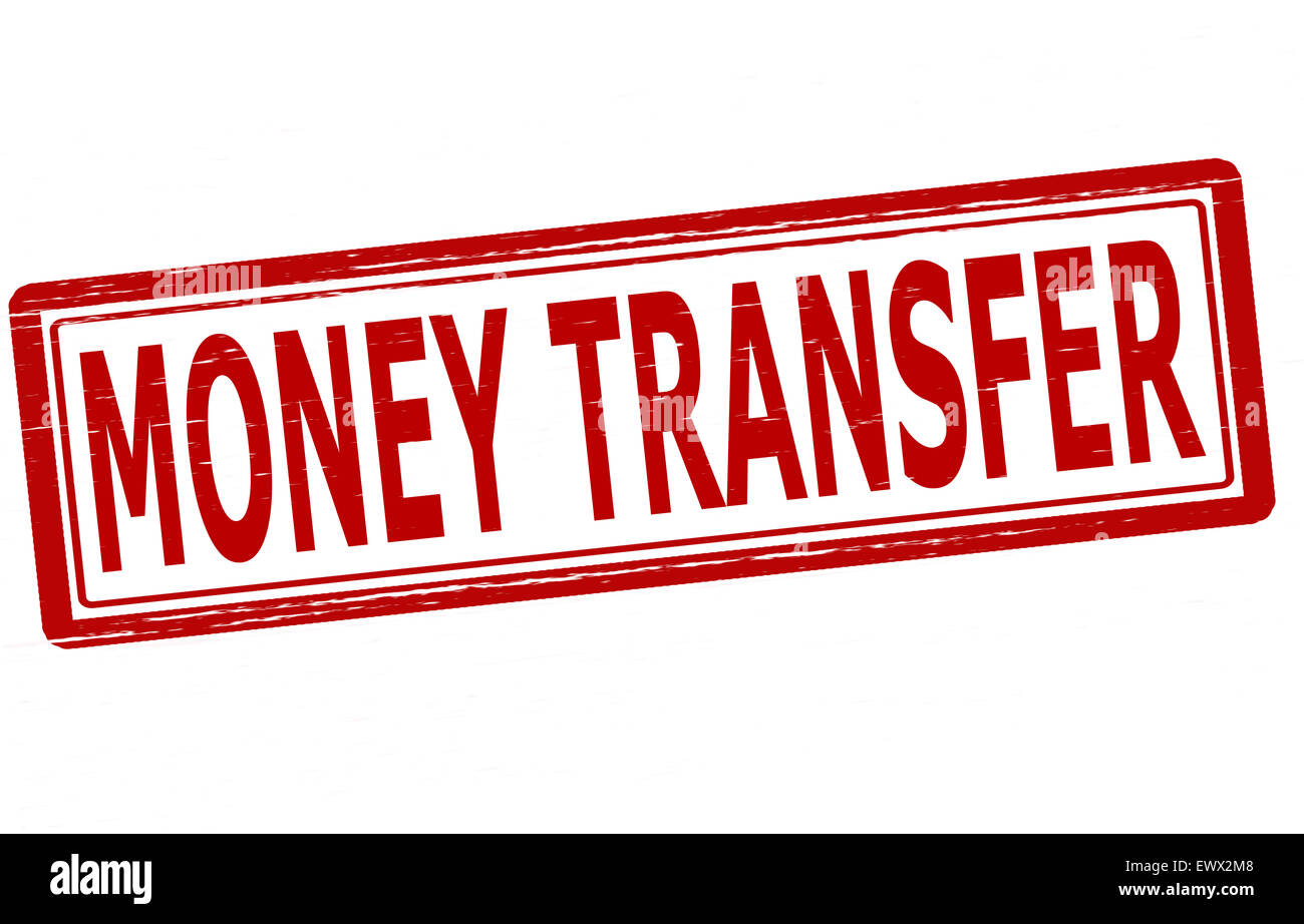 Timbro con testo denaro con Trasferimento di denaro all'interno, illustrazione Foto Stock