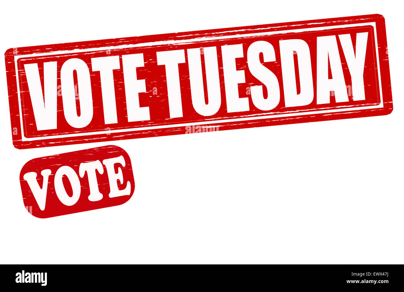 Timbro con testo voto Martedì all'interno, illustrazione Foto Stock