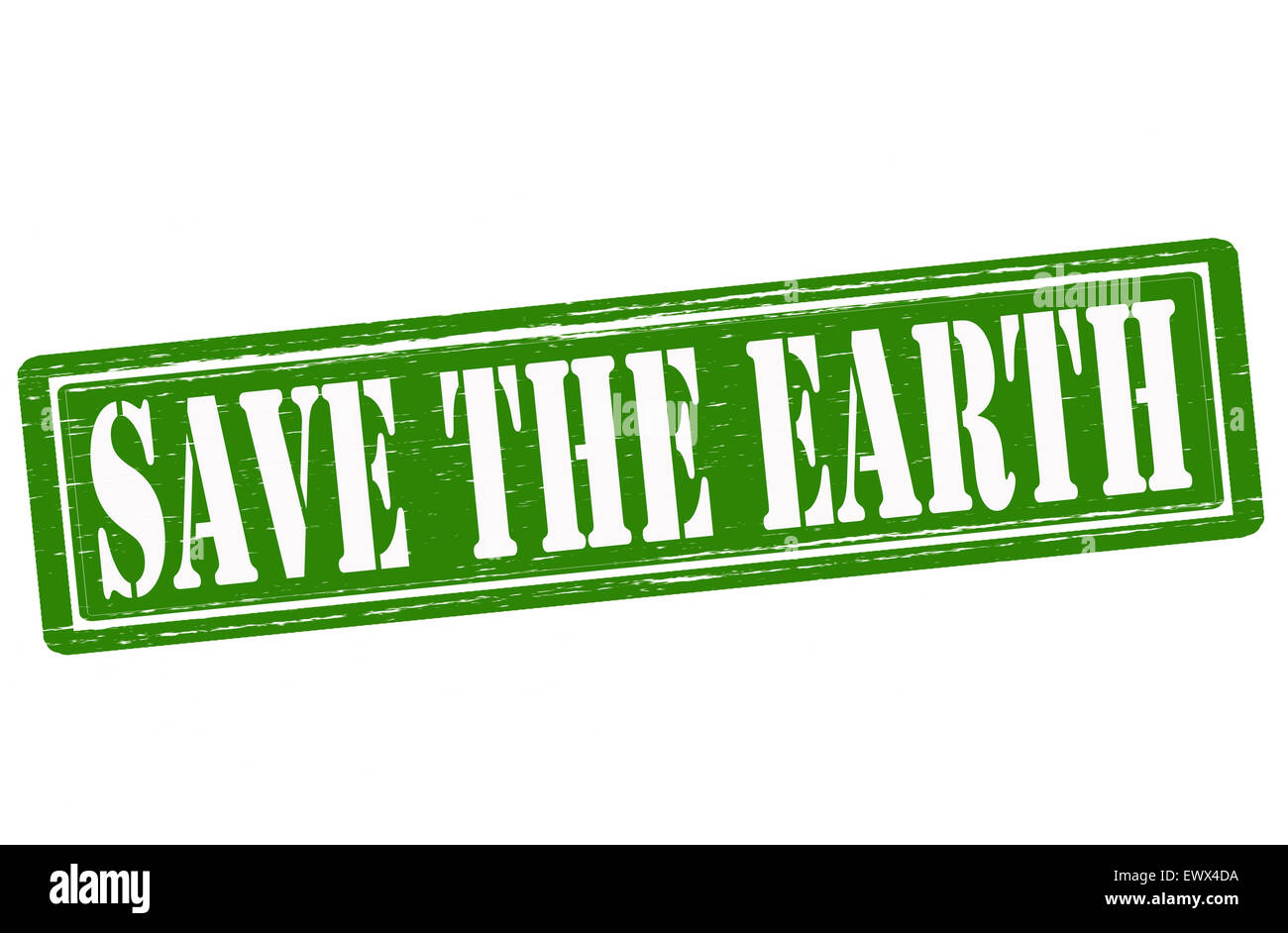 Timbro con testo salvare la terra all'interno, illustrazione Foto Stock
