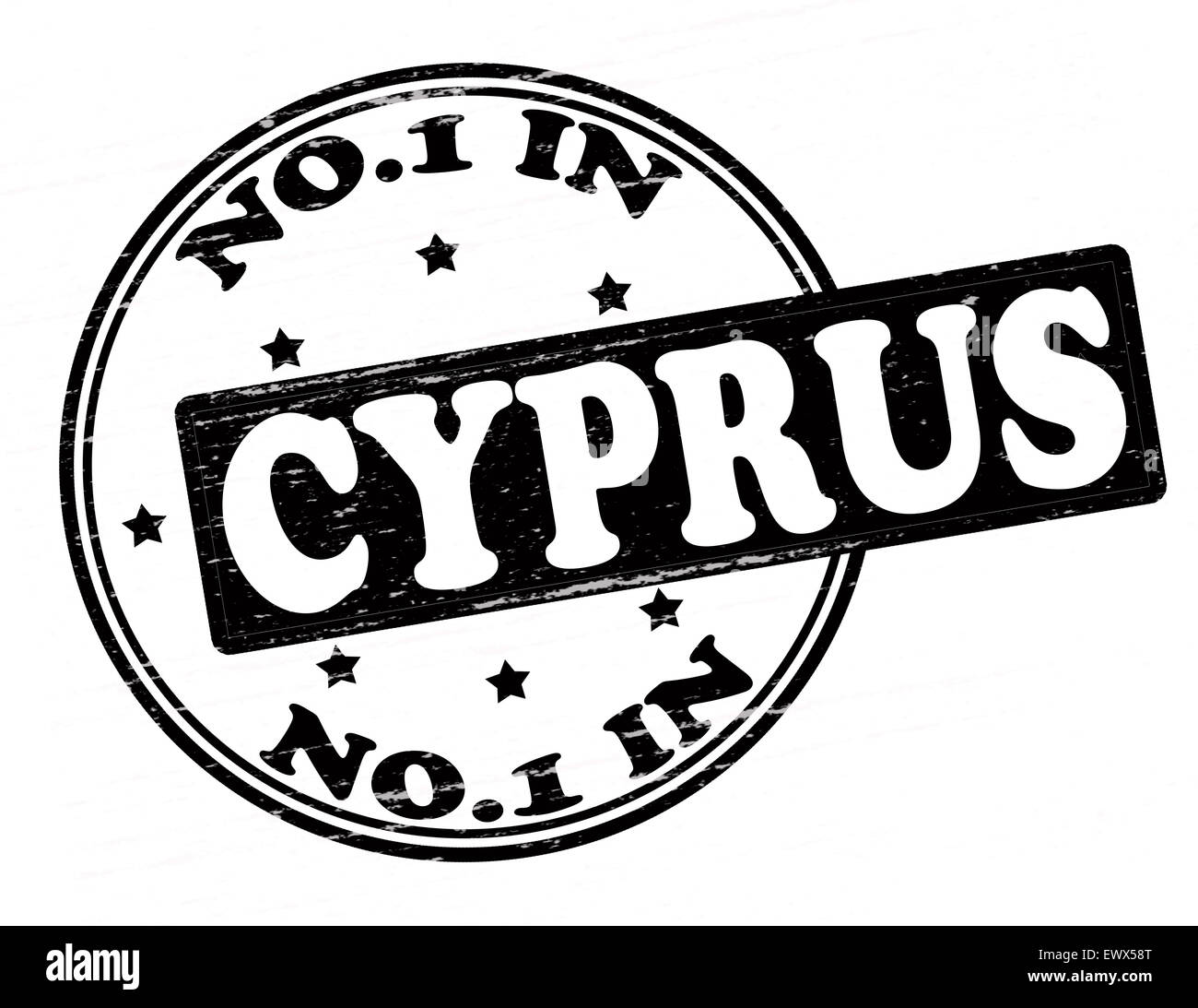 Timbro con testo nessuno di Cipro all'interno, illustrazione Foto Stock