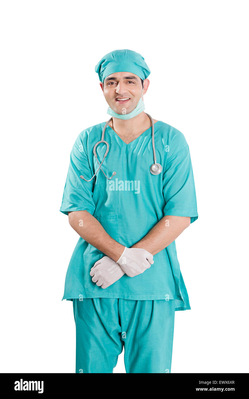 1 chirurgo indiano uomo medico pongono permanente Foto Stock