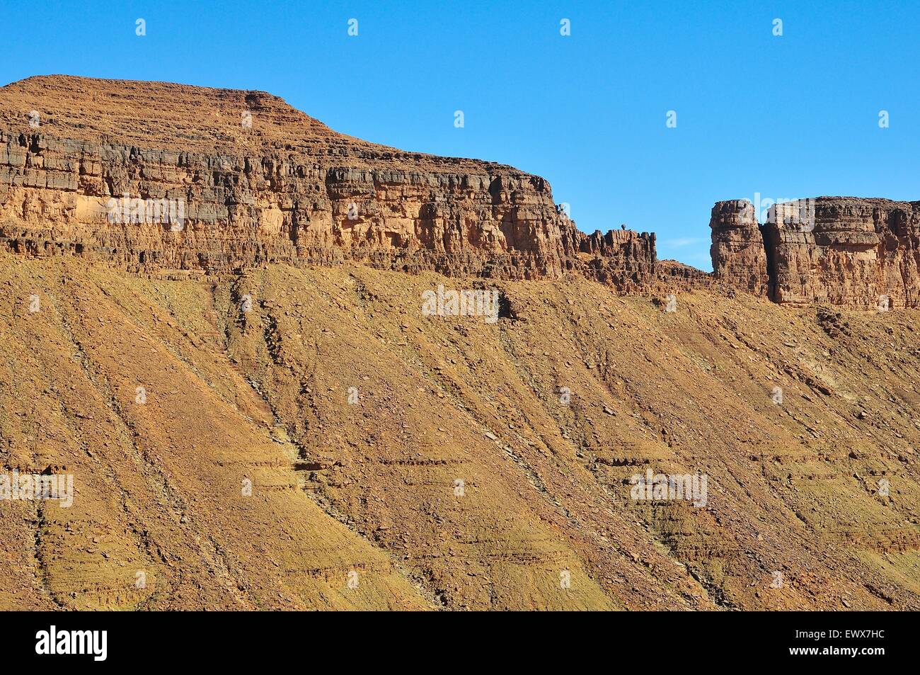 Paesaggio di montagna a Amogjar pass, Atar, Regione di Adrar, Mauritania Foto Stock