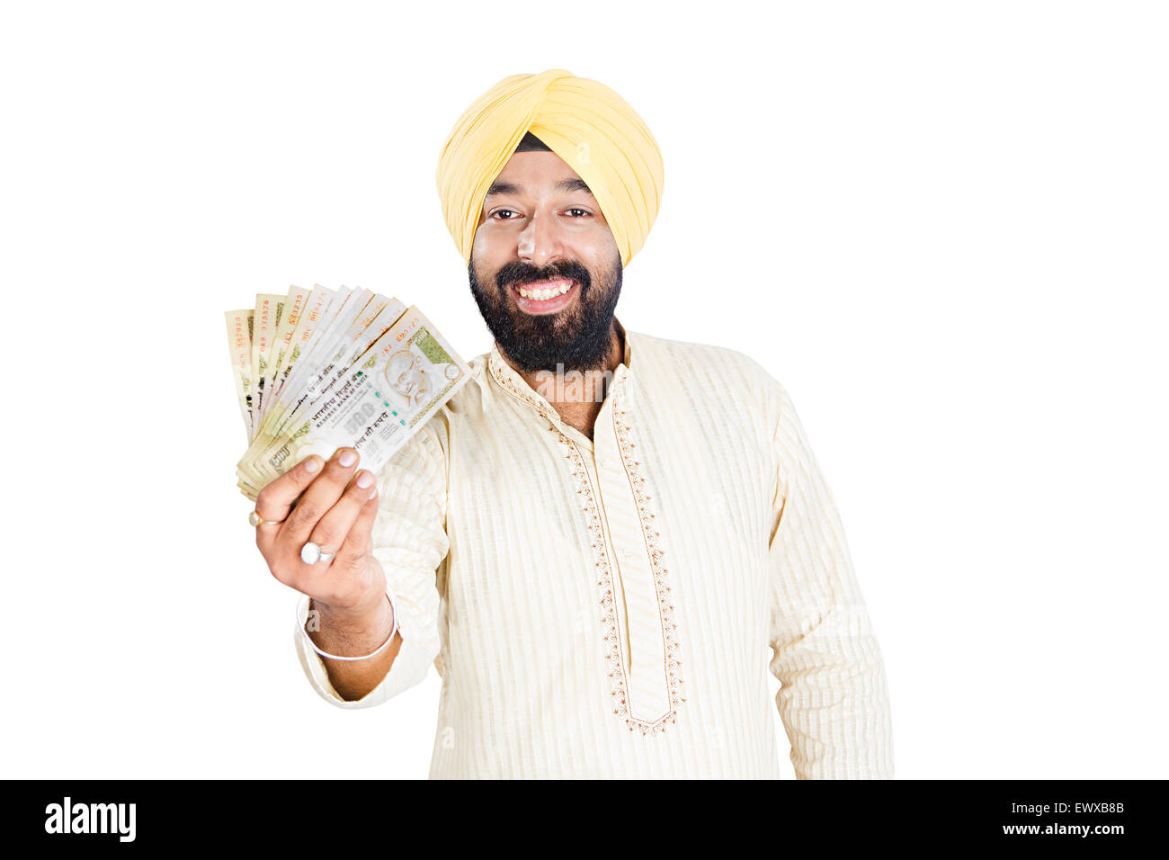 1 indian Punjabi uomo denaro mostra Foto Stock