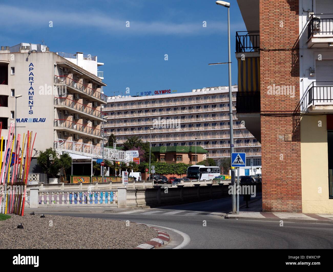 Alberghi ed edifici di appartamenti in Spagna Foto Stock