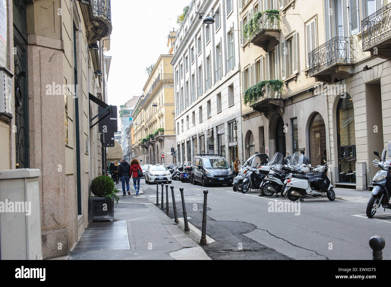 Milano, Italia - 20 Marzo 2015: per le strade della città. Foto Stock
