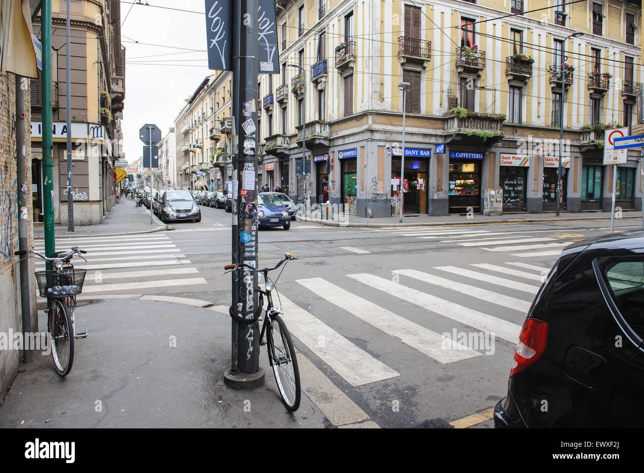 Milano, Italia - 22 Marzo 2015: per le strade della città. Foto Stock