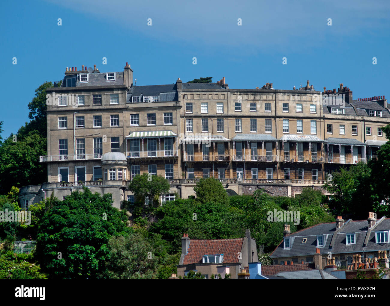 Le belle case della zona di Clifton, a Bristol, Inghilterra Foto Stock
