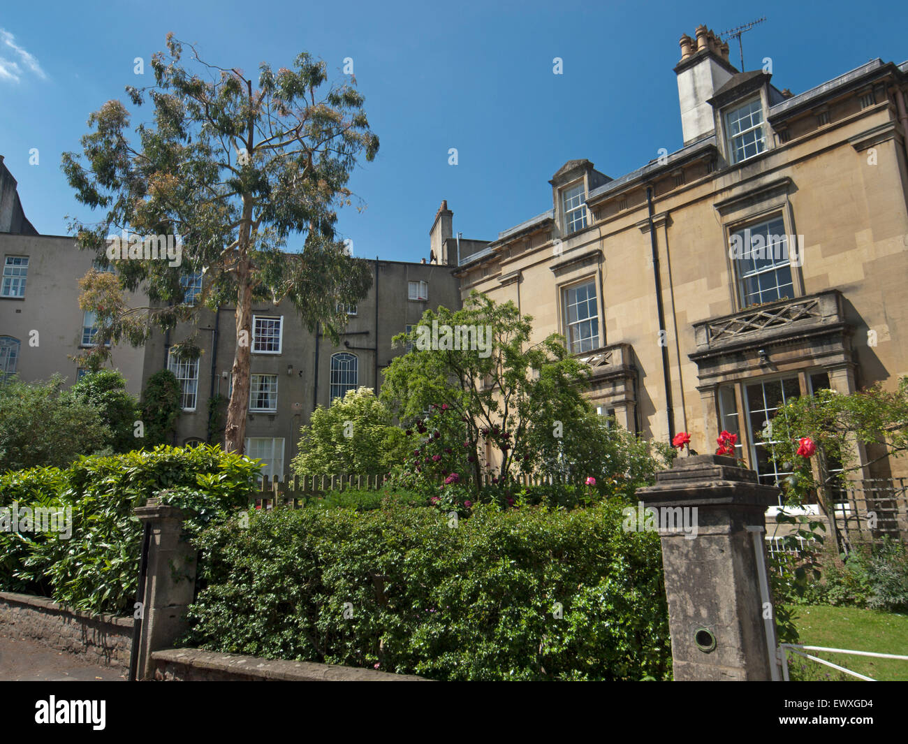 Le belle case della zona di Clifton, a Bristol, Inghilterra Foto Stock