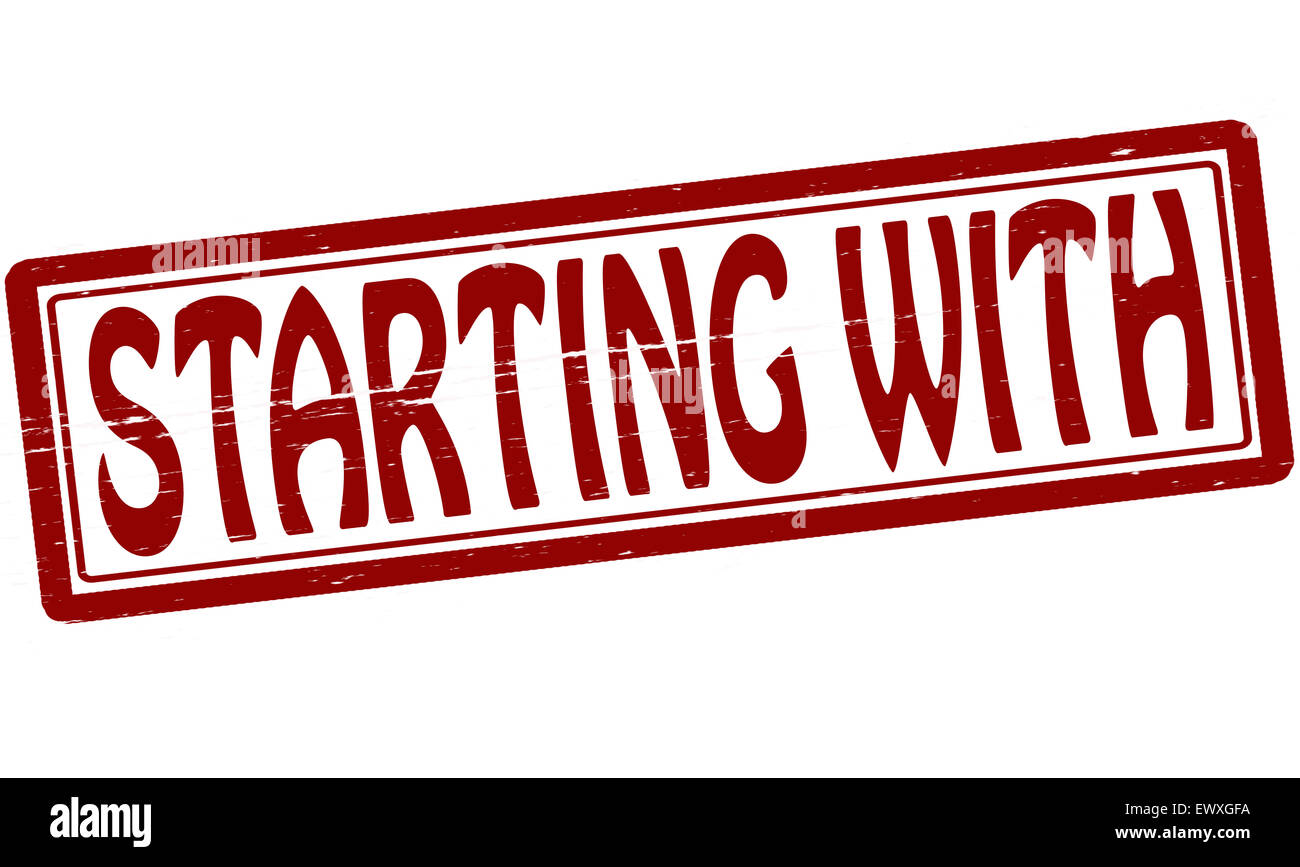 Timbro con testo a partire con interno, illustrazione Foto Stock