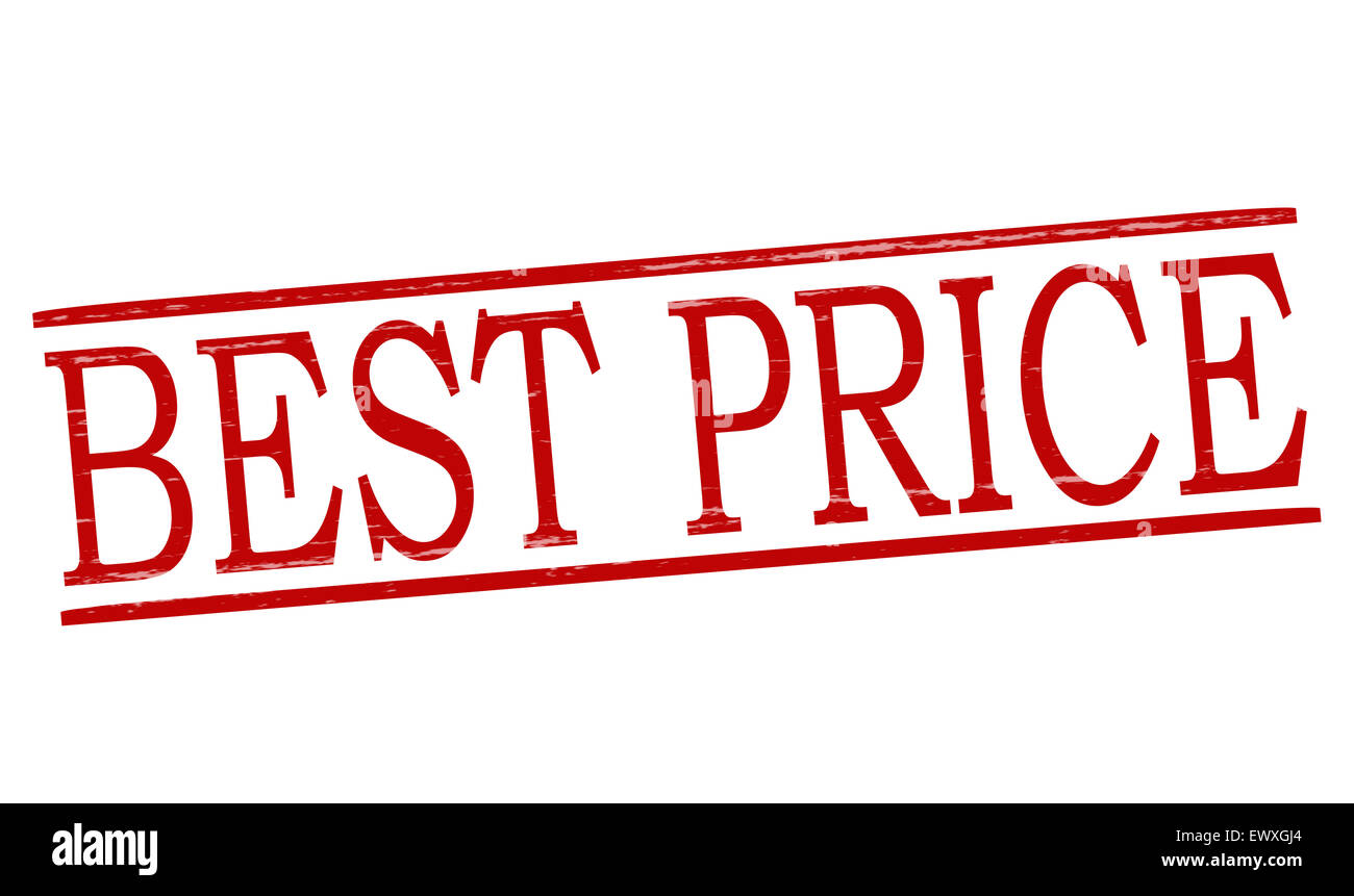 Timbro con testo miglior prezzo interno, illustrazione Foto Stock