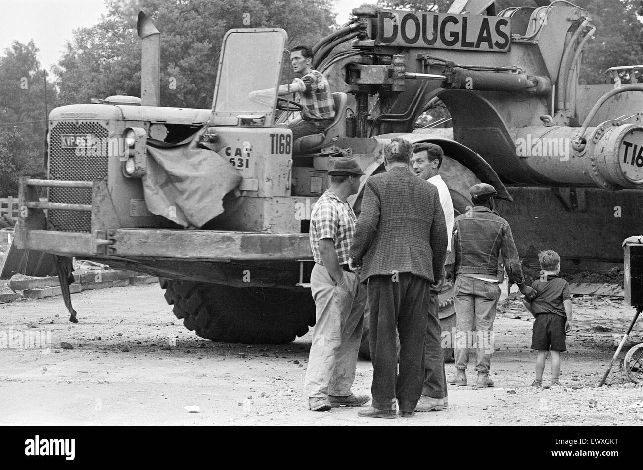Autostrada M4 Costruzione, Giugno 1970. Junction 10, Winnersh, Wokingham. Foto Stock