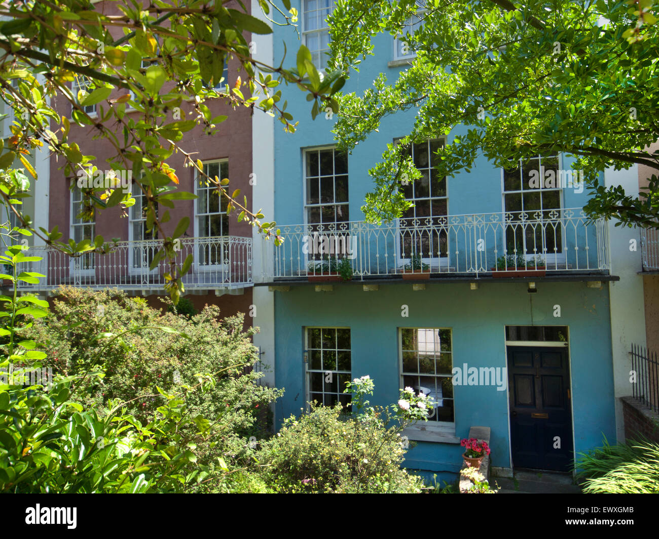 Le belle case della zona di Clifton, a Bristol, Inghilterra Foto Stock