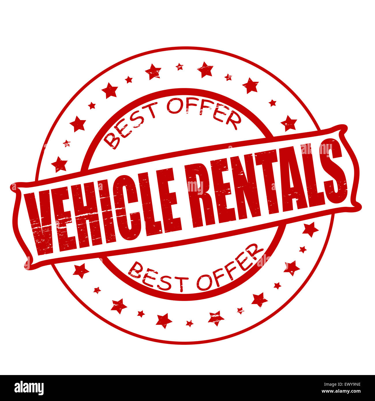 Timbro con testo veicolo noleggio interno, illustrazione Foto Stock