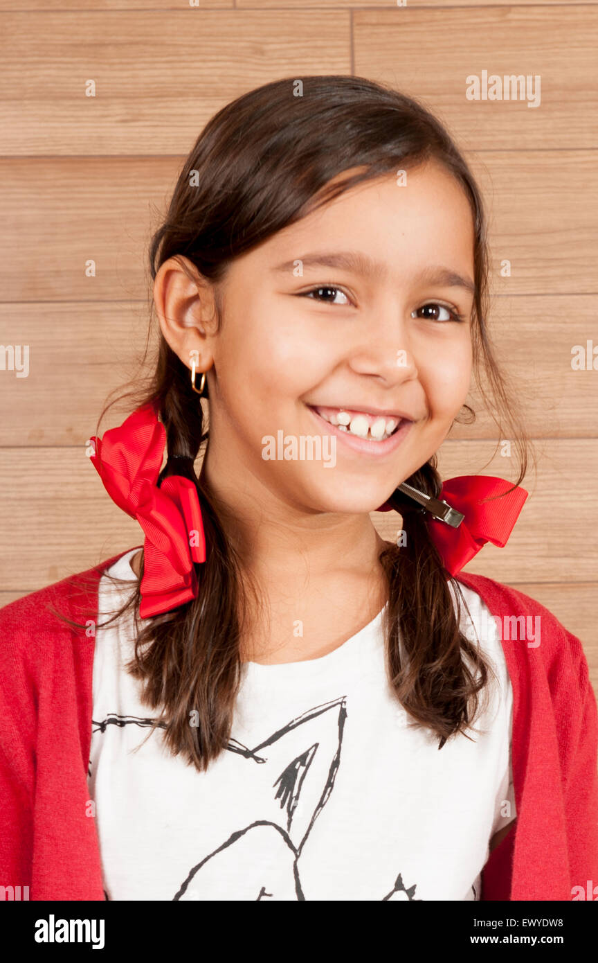 Carino giovane ragazza smilling, indoor foto . Foto Stock