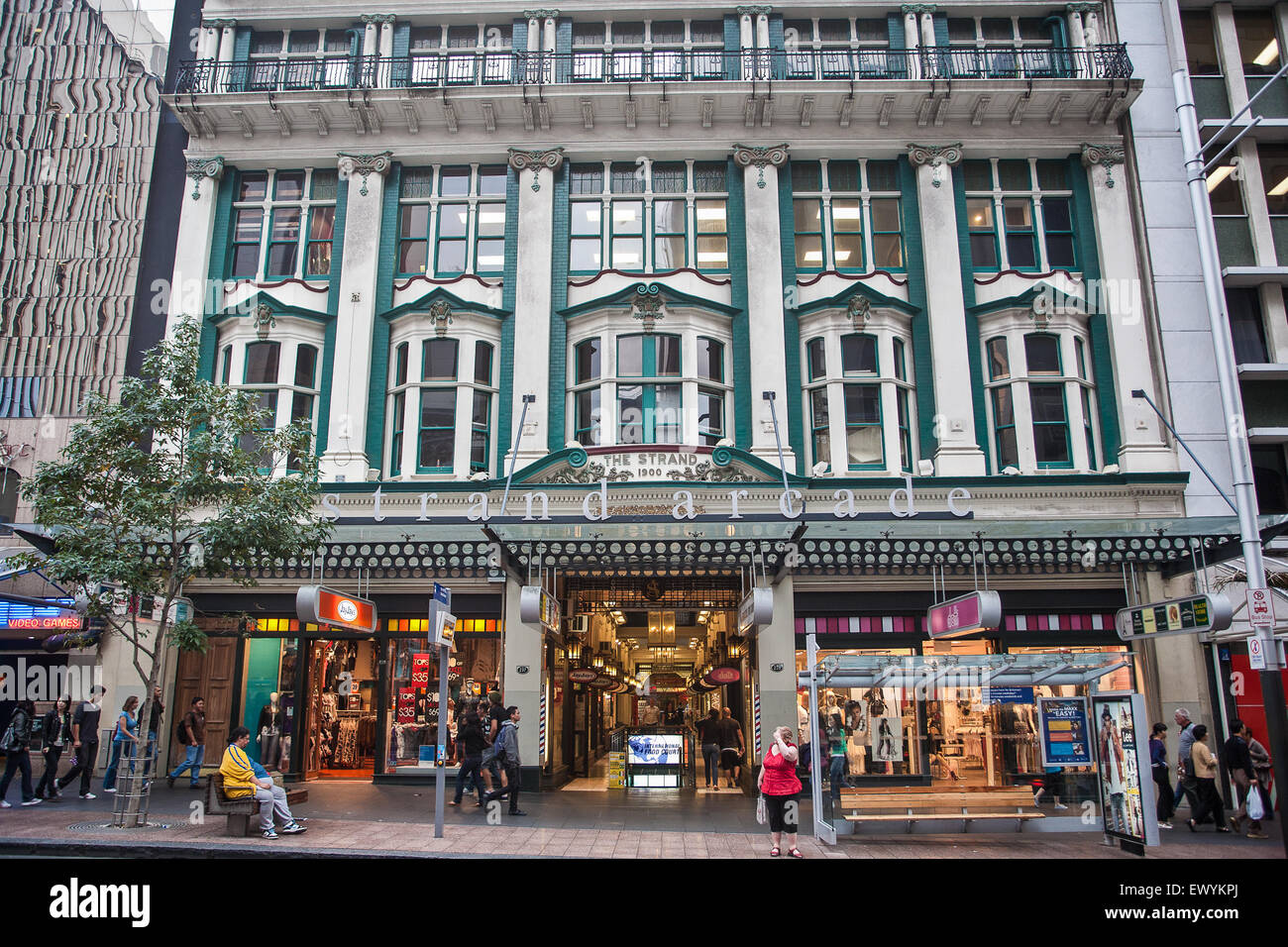 Strand Arcade su Queen Street,Auckland, Nuova Zelanda Foto Stock