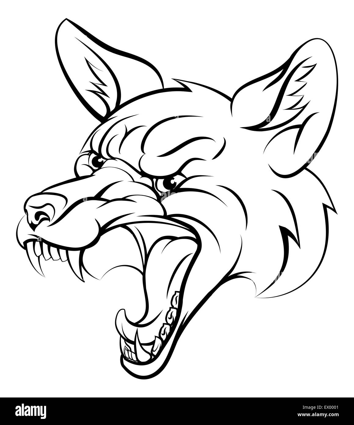 Un animale di FOX sports mascotte cartoon testa di carattere Foto Stock