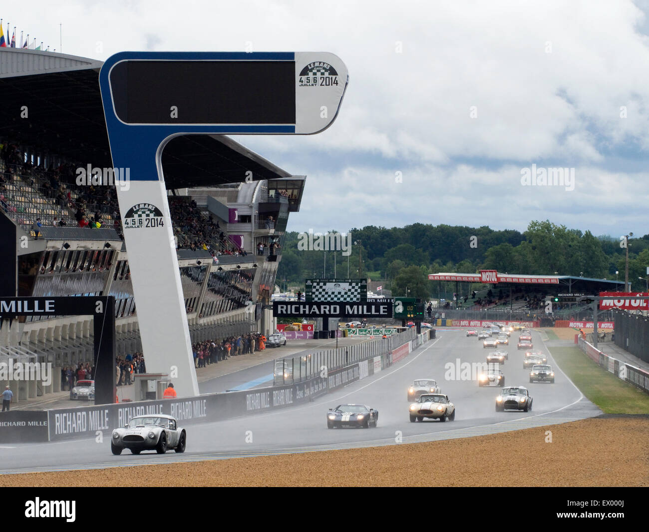 Inizio di una Le Mans classica gara a Le Mans gara via Francia 2014 Foto Stock