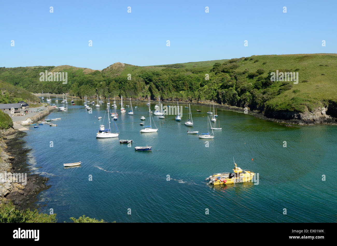 Solva harbour St Brides Bay Pembrokeshire Coast National Park Galles Cymru REGNO UNITO GB Foto Stock