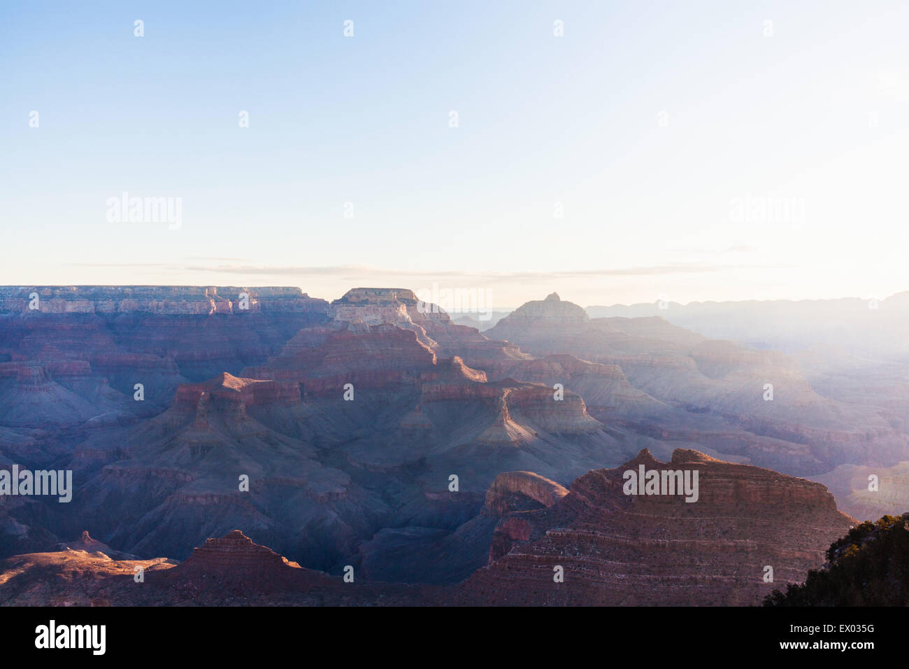 Vista del fascio di Sun nel Grand Canyon, Arizona, Stati Uniti d'America Foto Stock