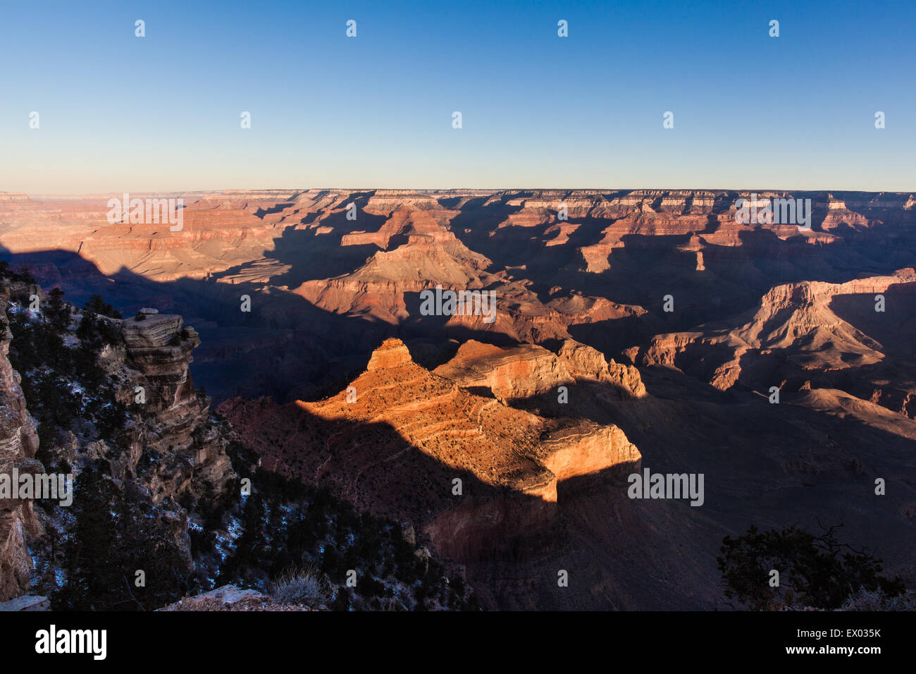 Vista del Grand Canyon al tramonto, Arizona, Stati Uniti d'America Foto Stock