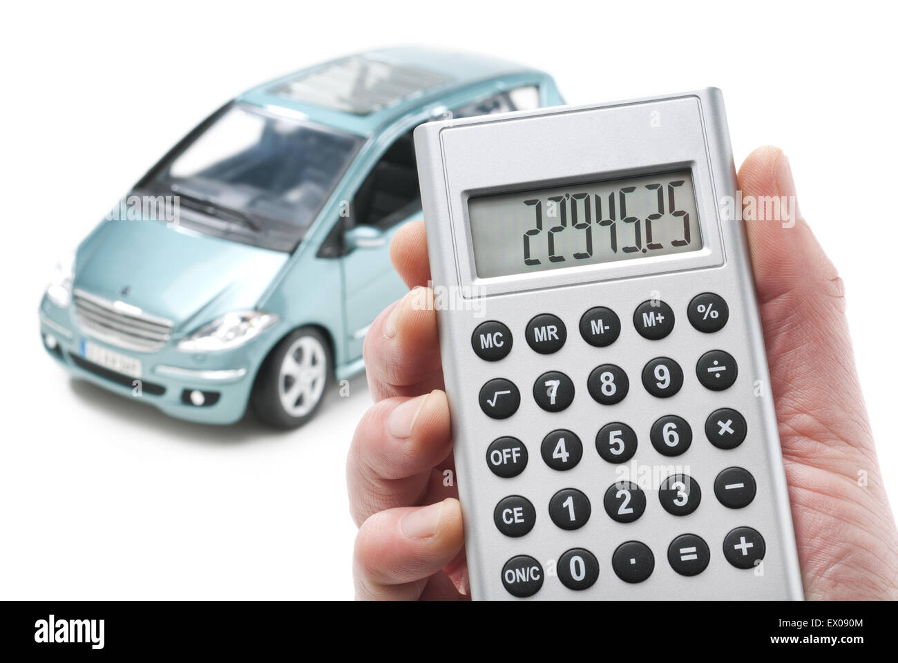 Auto e calcolatrice Foto Stock
