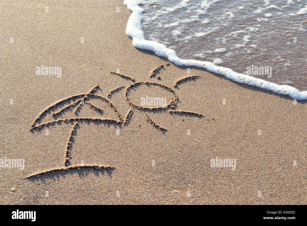 Sole e sabbia sfondo Foto Stock