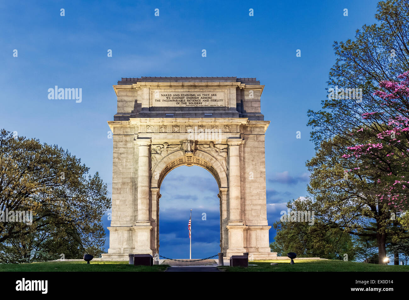 Il National Memorial Arch, Valley Forge National Historical Park, Pennsylvania, STATI UNITI D'AMERICA Foto Stock