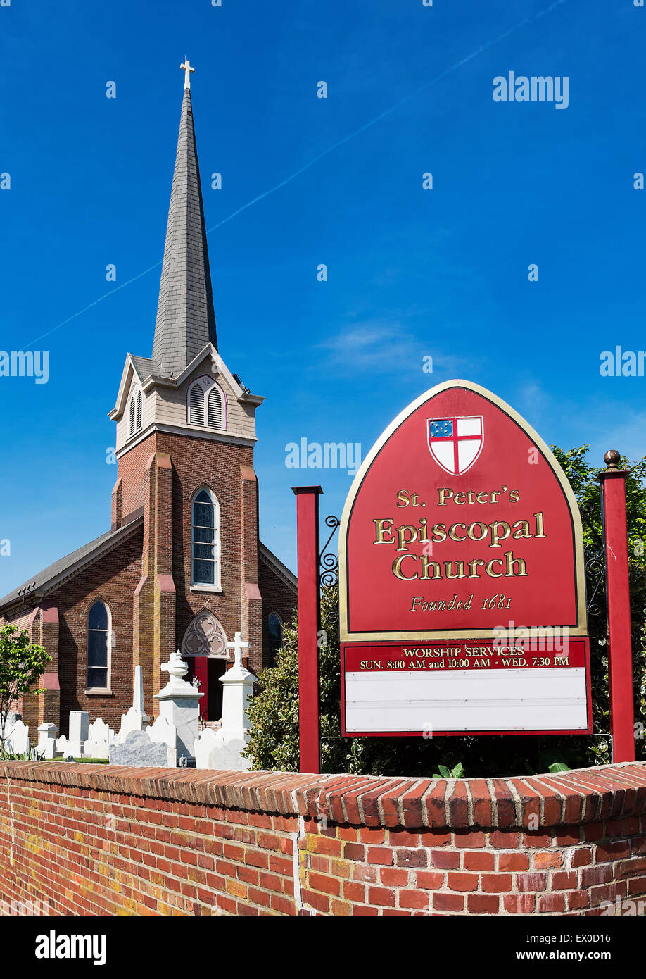 Centro storico di San Pietro Chiesa Episcopale, Lewes, DELAWARE, STATI UNITI D'AMERICA Foto Stock