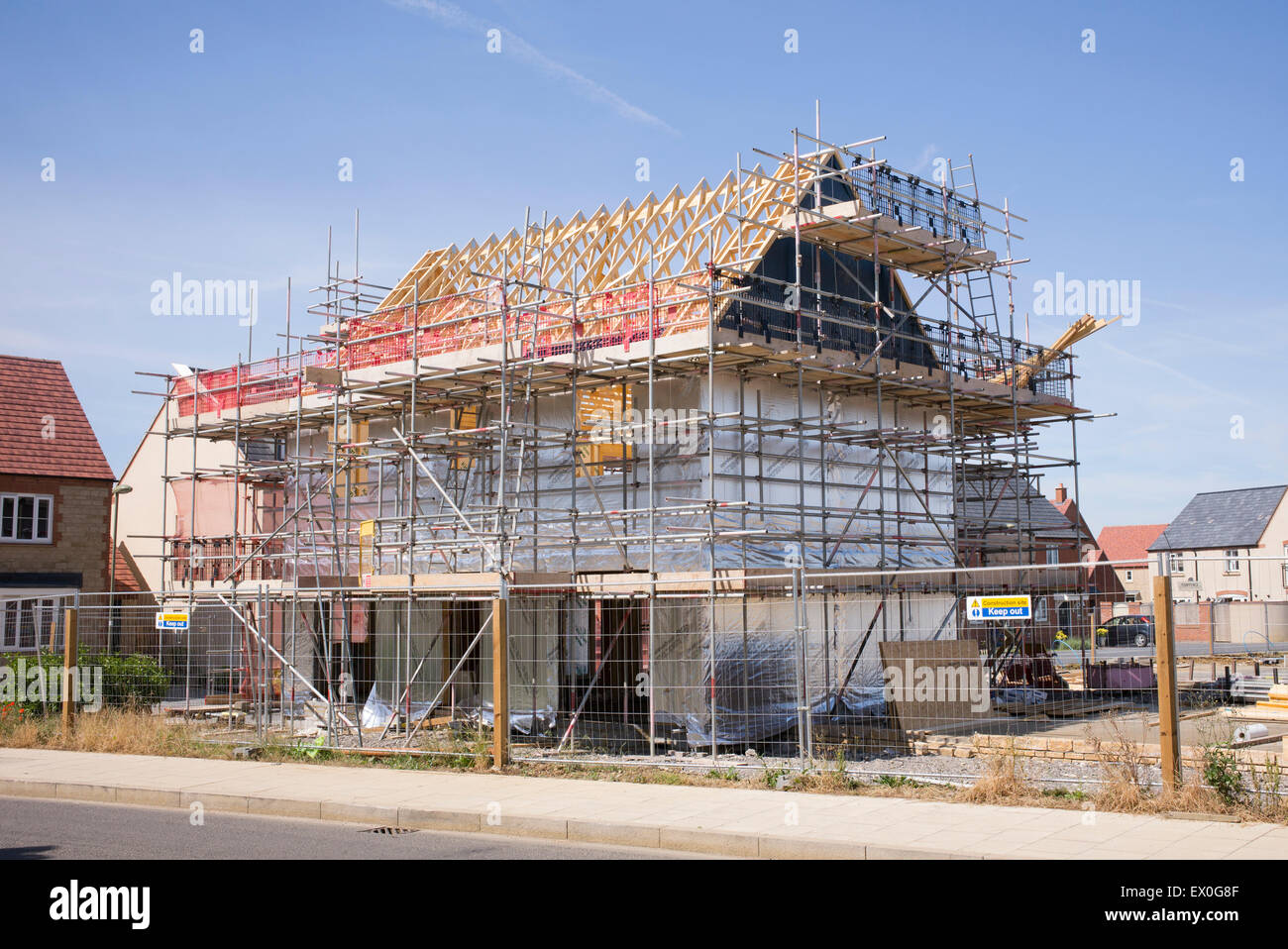 Casa di nuova costruzione in Kingsmere, Bicester, Oxfordshire, Inghilterra Foto Stock