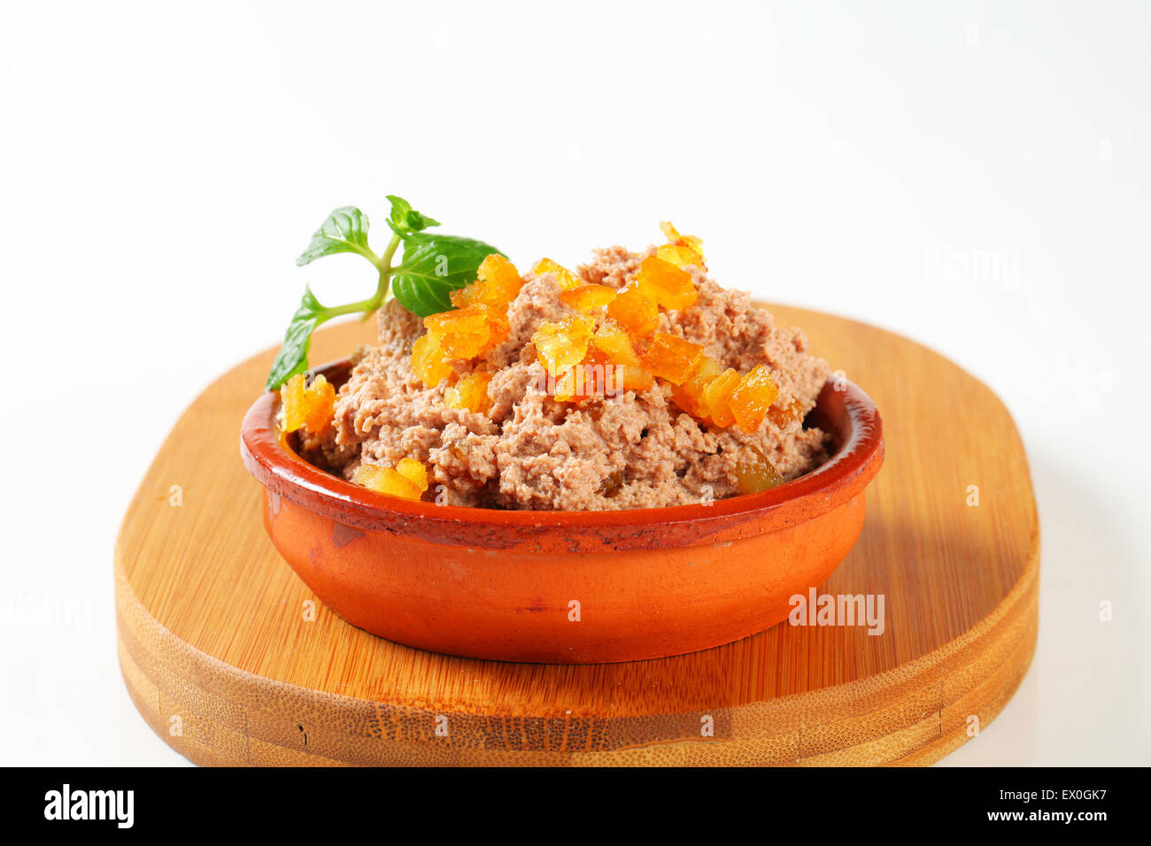 Spread salato con canditi di arancia grattugiata Foto Stock