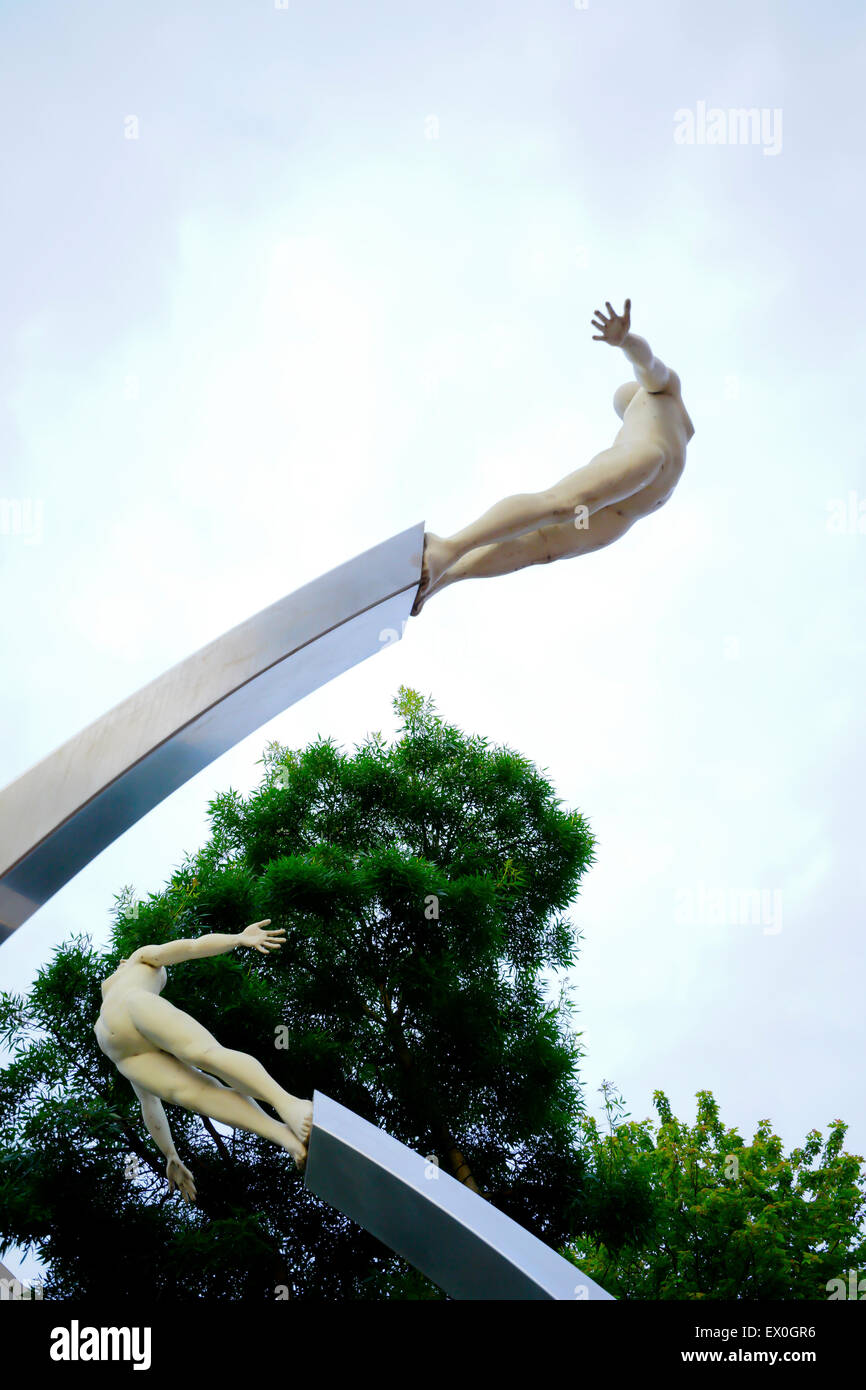 Sir Francis Crick Memorial Northampton UK SCULTURA Foto Stock