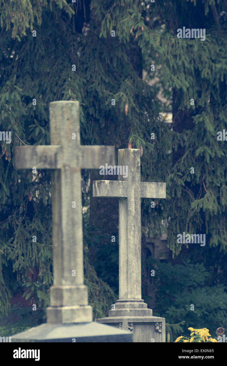 Cimitero. Memmingen. Il Land della Baviera e della Svevia. Germania. Foto Stock