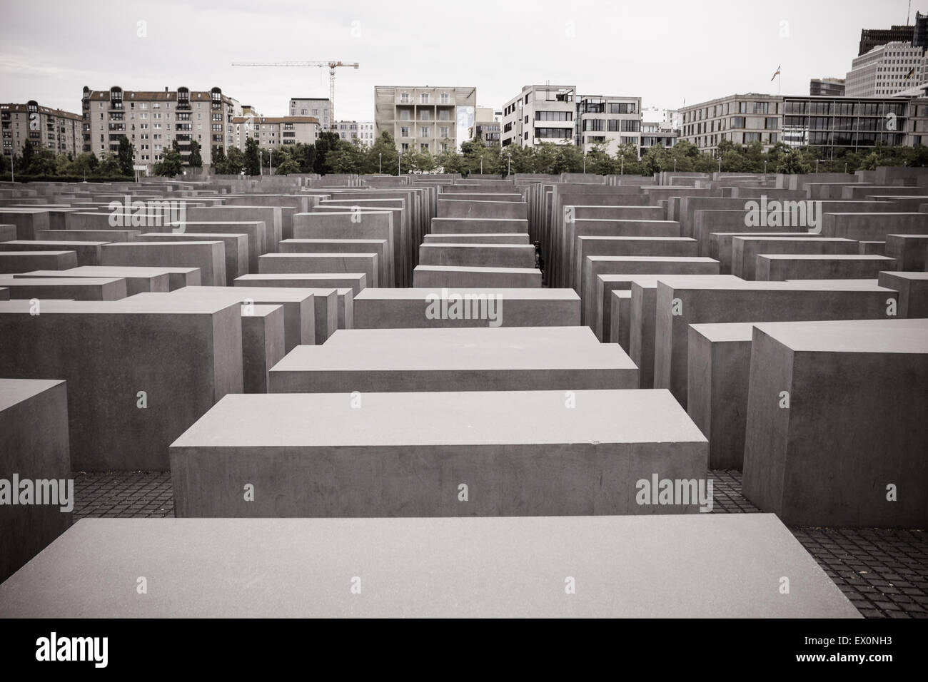 Memoriale al assassinato ebrei dell'Europa a Berlino Foto Stock