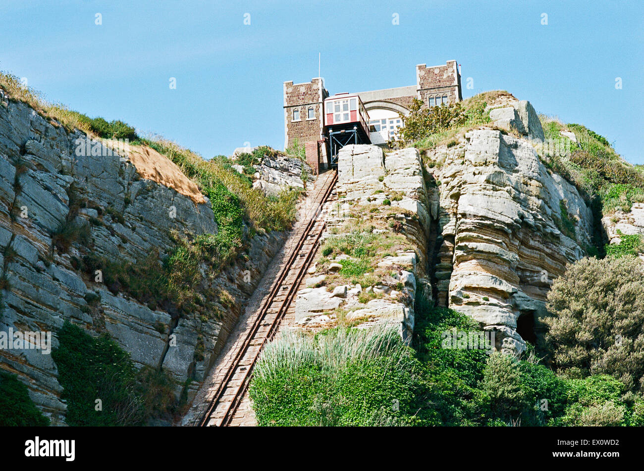 East Hill lift e funivie nella Città Vecchia, Hastings, East Sussex Regno Unito Foto Stock