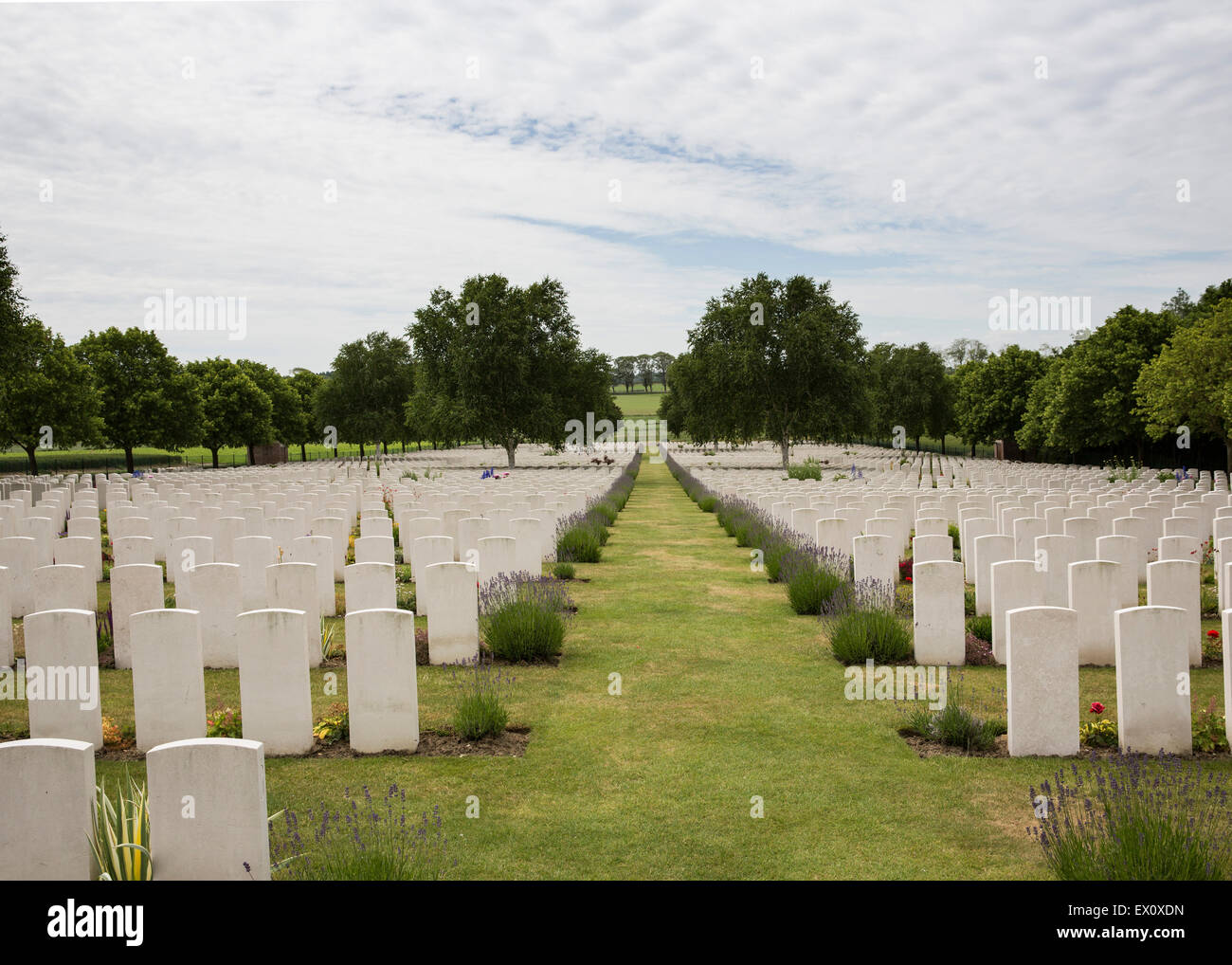 Hooge cratere CWGC cimitero, nr Ypres, Belgio Foto Stock