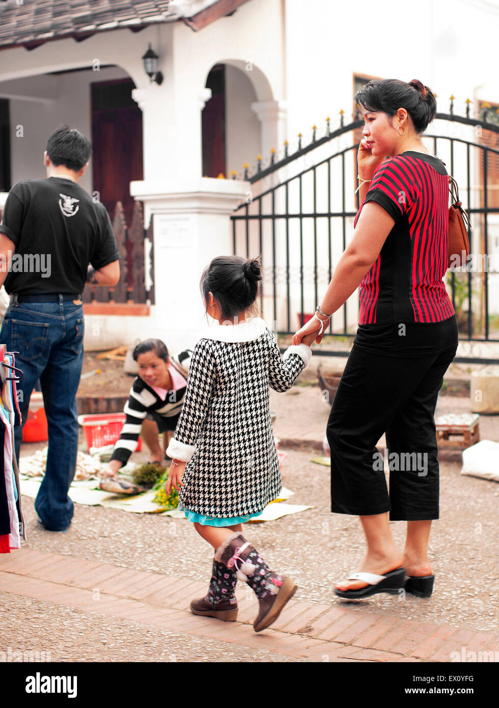 Il mercato di mattina. Luang Prabang, Laos. Foto Stock