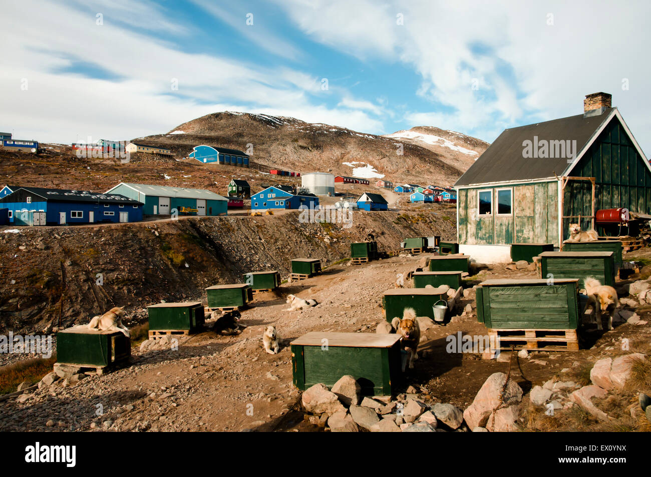 Villaggio Ittoqqortoormiit - Groenlandia Foto Stock