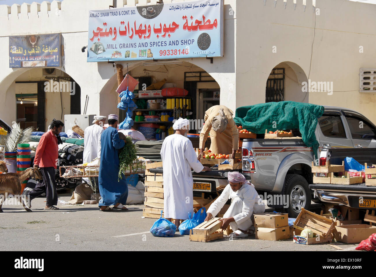 Mercato settimanale Sinaw, Oman Foto Stock
