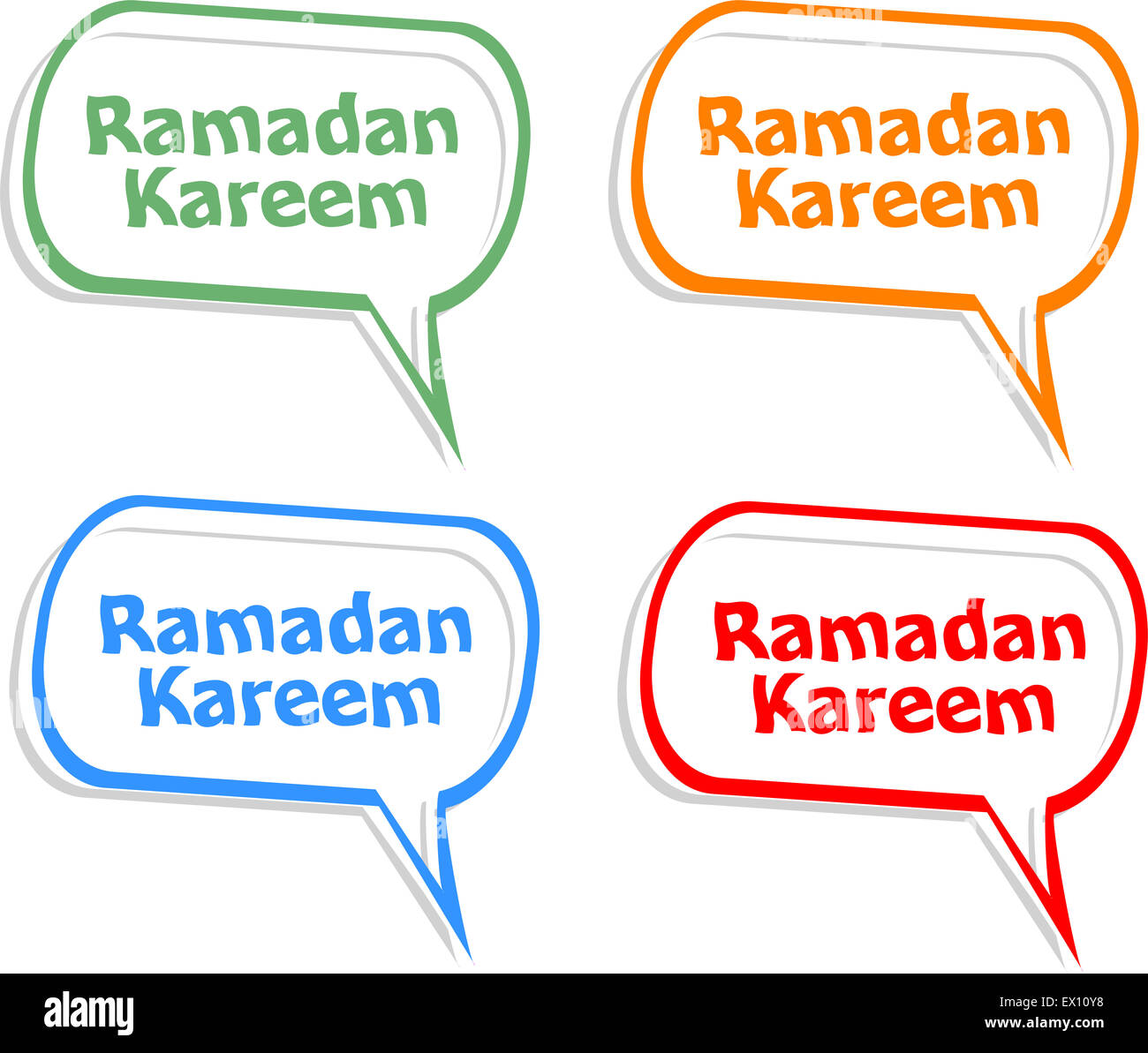 Arabo calligrafia islamica di testo Ramadan Kareem stickers etichetta set di tag Foto Stock