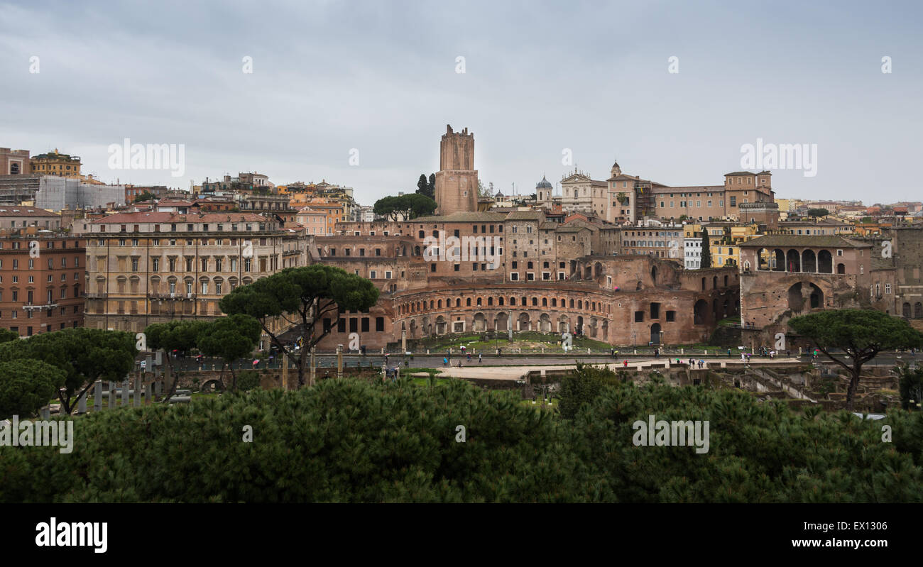 Il Foro di Traiano a Roma Foto Stock
