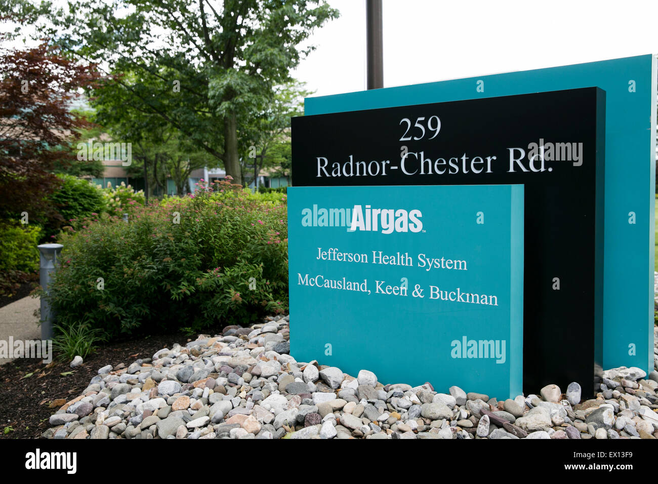 Un logo segno al di fuori della sede della Airgas, Inc. di Wayne, Pennsylvania. Foto Stock