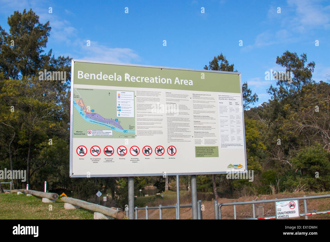 Bendeela recreation area camping in Kangaroo Valley, una posizione preferita per il wombat spotting, Nuovo Galles del Sud, Australia Foto Stock