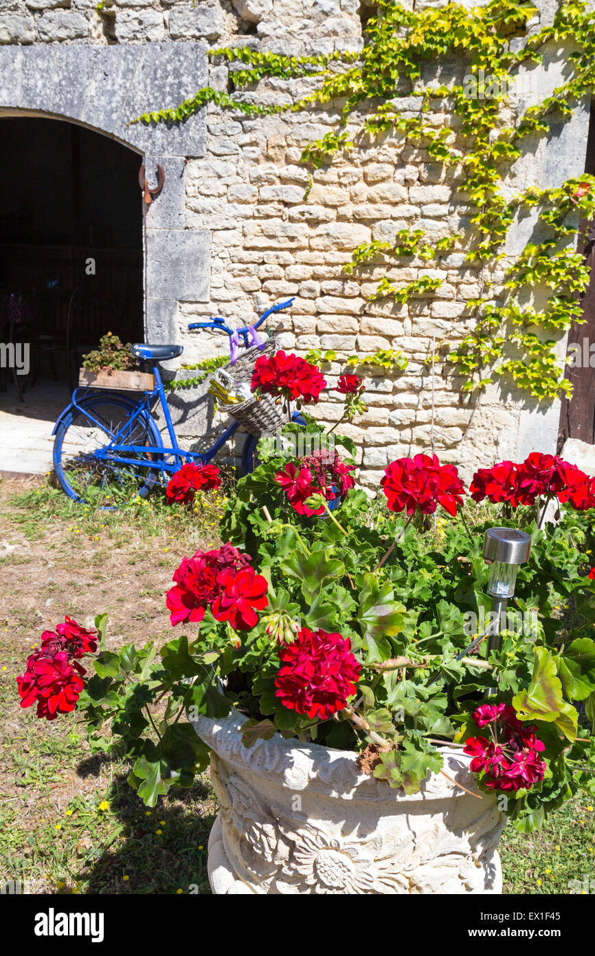 Casa colonica ristrutturata, Gourville, Charente Maritime, Francia Foto Stock