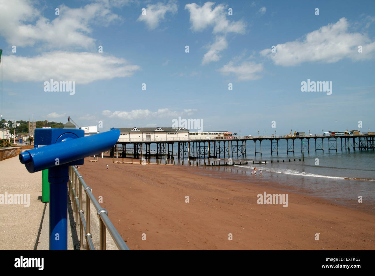 Il molo e la spiaggia Teignmouth Devon England Regno Unito Foto Stock