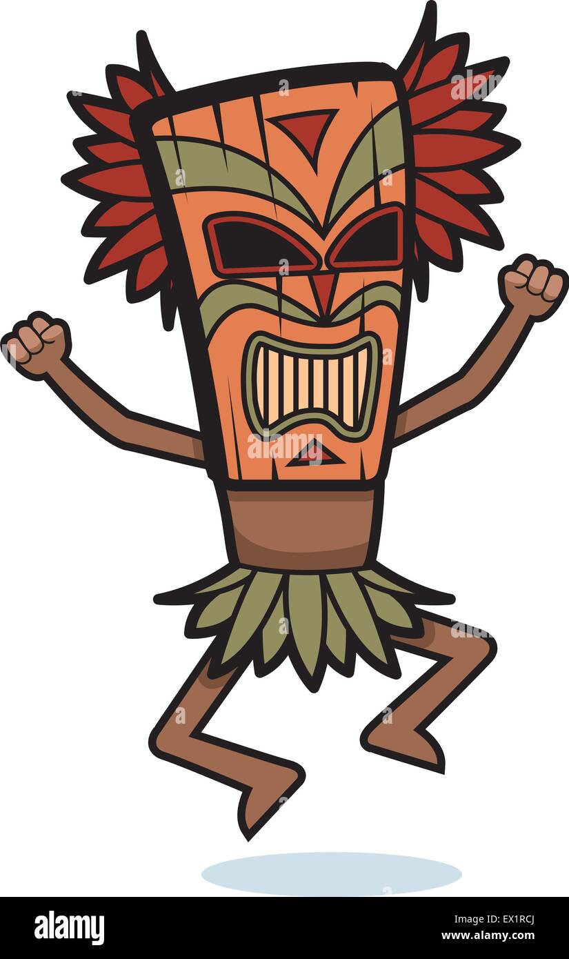 Un cartoon stregone con una maschera. Illustrazione Vettoriale