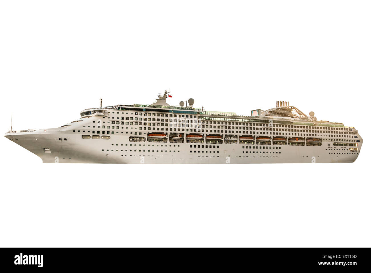 La nave di crociera Barca isolati su sfondo bianco Foto Stock