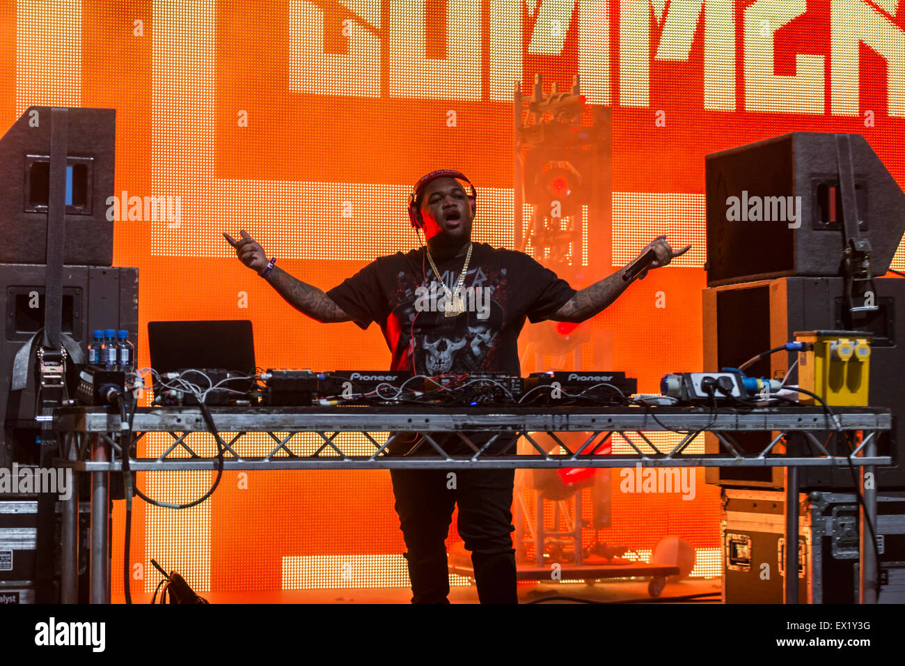 Londra, UK, 4 luglio 2015. DJ di senape, Nuovo Look Festival Wireless, Finsbury Park Credit: Robert Stainforth/Alamy Live News Foto Stock